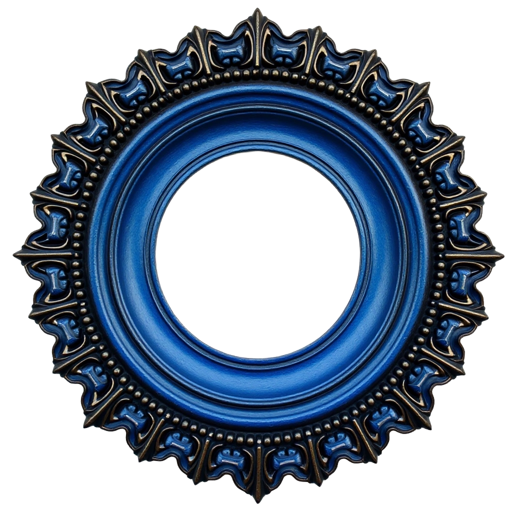 Blue Ornate Circular Frame